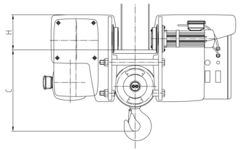 Panoramica tecnica dei paranchi a fune elettrici ABUS GM con modelli, portate e dimensioni.