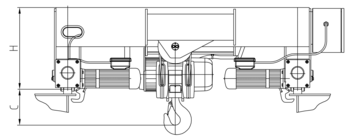 Panoramica tecnica dei paranchi a fune elettrici ABUS GM con portate e dimensioni maggiori.