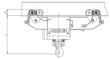 Panoramica tecnica dei paranchi a fune elettrici ABUS GM con elevate portate e dimensioni.